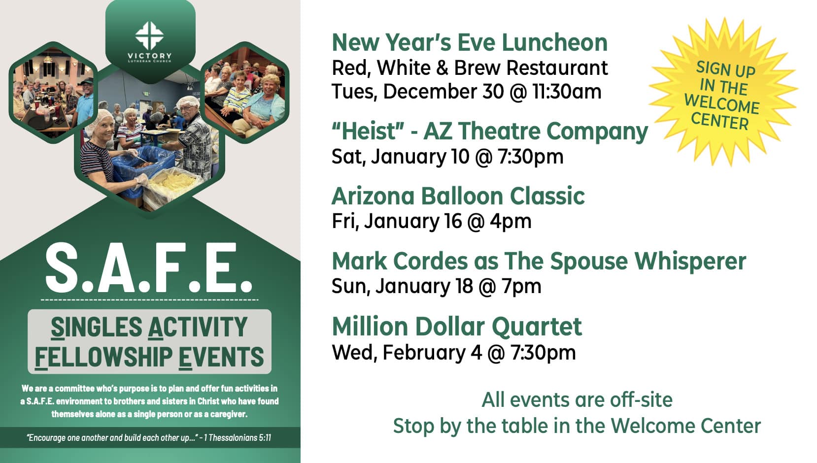 DEC 2025 Singles Events